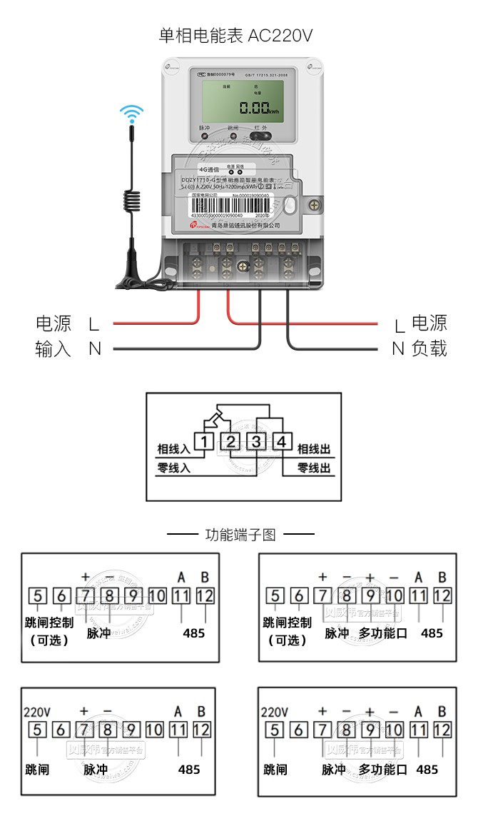 青岛单相电表接线图图片